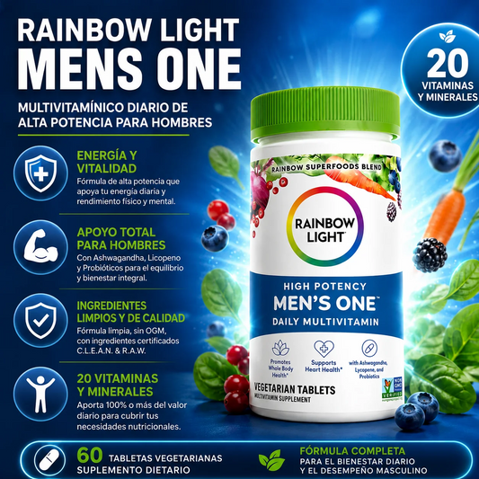 RAINBOW LIGHT MENS ONE - Nutrición diaria masculina con vitaminas, minerales y superfoods