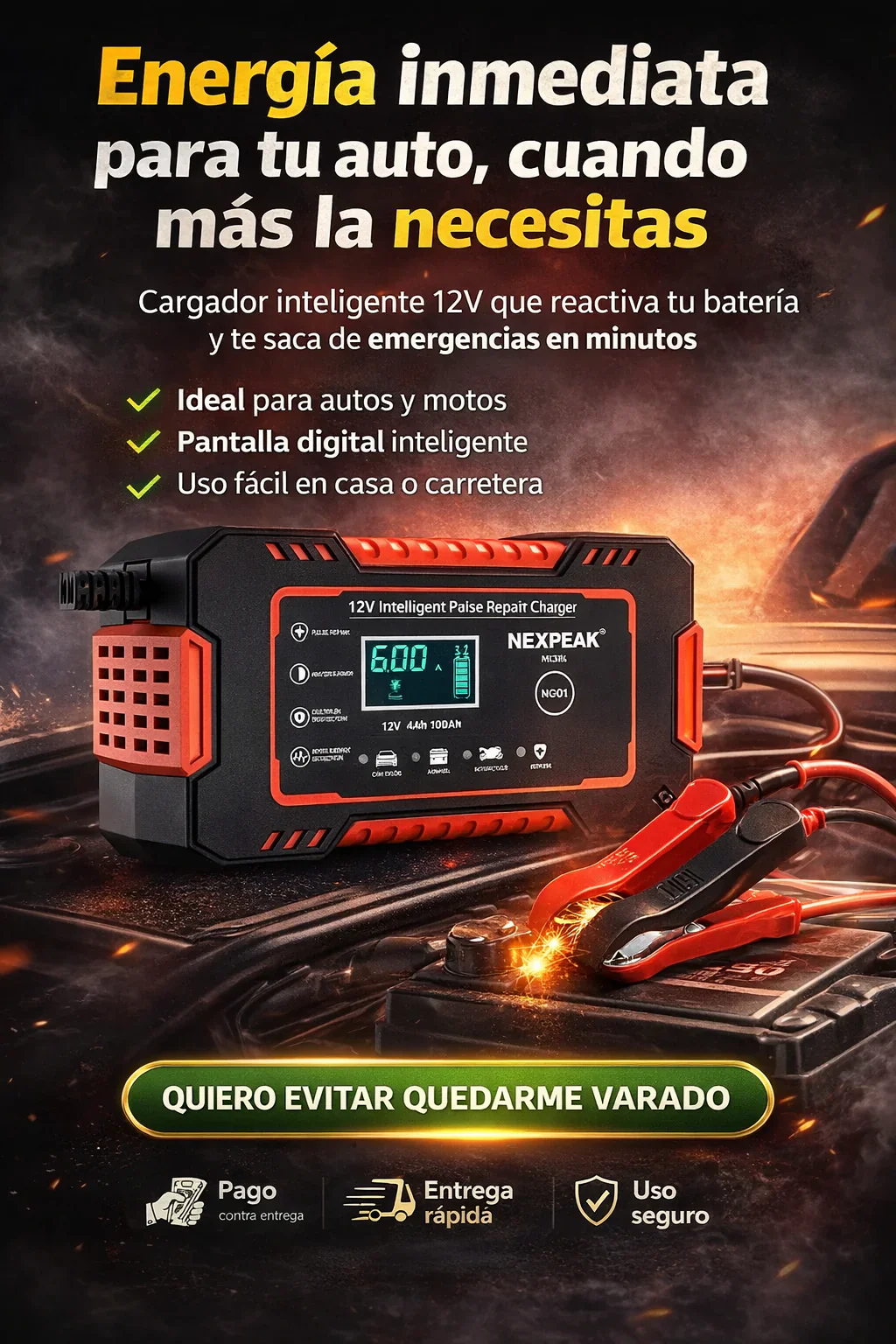 ARRANCADOR PORTÁTIL - NUNCA MÁS TE QUEDES VARADO: ARRANCA TU AUTO EN SEGUNDOS